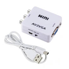1080P мини VGA в AV RCA в AV конвертер с 3,5 мм аудио av2vga VGA2AV CVBS адаптер для ПК в HD TV конвертировать NTSC PAL SXGA 2024 - купить недорого