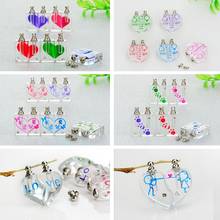 1pairs Crystal Vial Pendants Miniature Perfume Bottle Rice vials Screw Cap Love Couple Necklace Rice Charms DIY Name on Rice 2024 - buy cheap