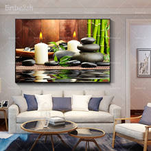 1 Pieces Large Zen Stones Bamboo Candles Wall Art Pictures For Living Room Modern HOme Decor Posters HD Canvas Oil Paintings 2024 - buy cheap