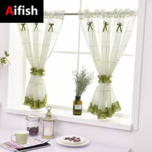 Kitchen Cotton Linen Short Curtains Roman Blinds White Sheer Tulle Panel Window Treatment Door Small Curtain For Home Decor 3 2024 - buy cheap