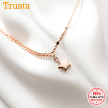 TrustDavis Real 925 Sterling Silver Fashion Sweet Star clavicle chain necklace For Women Wedding Party Fine S925 Jewelry DA1694 2024 - buy cheap