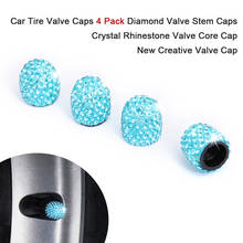 4Pcs Car Tire Valve Caps Diamond Valve Stem Caps Crystal Rhinestone Valve Core Cap New Valve Cap Car Accessories 2024 - buy cheap