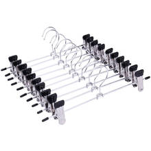 10pcs Non-Slip Stainless Steel Hangers Drying Clothes Hanger with Clips for Coat Trouser Pants (Black) 2024 - buy cheap