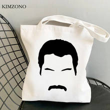 Freddie mercury sacola de compras lona reciclar saco bolsa juta saco reciclaje tecido boodschappentas personalizado 2024 - compre barato