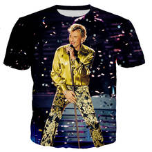 Camisetas De Johnny Hallyday con estampado 3D para hombre y mujer, camiseta fresca a la moda, ropa de calle de gran tamaño, 2021 2024 - compra barato