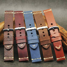 Onthelevel Original Leather Watch Strap 20mm 22mm 24mm Handmade Classical Style Litchi Leather Watch Band 2024 - buy cheap