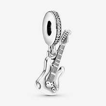 925 Sterling Silver Electric Guitar Dangle Charm Fits Original Europe Bracelet DIY Beads for Jewelry Making Bijoux Femme 2020 2024 - buy cheap