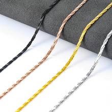 2mm Vintage Fashion Flat Chain Gold/Steel/Black/Rose Gold Stainless Steel Necklace for Women And Man  Jewelry Gifts 2024 - buy cheap
