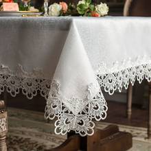 European embroidery princess white table cloth mat tablecloth lace table dinner ornament runner square Garden whilesale 2024 - buy cheap