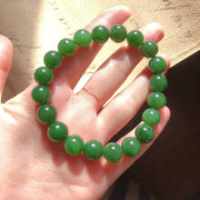 Круглый зеленый нефритовый браслет/браслет из натуральной яшмы, ювелирные изделия из натуральных драгоценных камней для женщин в подарок, оптовая продажа! 2024 - купить недорого