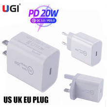 Ugi-carregador rápido 20w pd qc 4.0 3.0 usb tipo c, carga rápida, adaptador de tomada eua, reino unido, europa, para iphone 12, samsung, oneplus, htc, usb c, viagem 2024 - compre barato