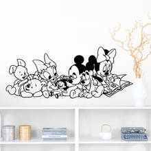 Disney mickey minnie mouse winne desenhos animados do bebê vinil adesivos de parede para crianças quartos acessórios decoração da arte parede decalques free5 2024 - compre barato