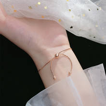 Morivovog Sterling 925 Silver Bend Tube Knot Bracelets Rose Gold Adjustable Round Bead Bracelets for Women Fashionable Jewelry 2024 - buy cheap