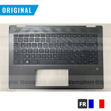 Capa superior para hp pavilion x360 14 dh, capa com descanso para teclado sem fundo, layout francês, lateral 2024 - compre barato