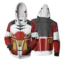 Sudadera con capucha de Gundam de Anime japonés, chaqueta con estampado 3D, sudadera de manga larga con cremallera, Unisex, para otoño, envío directo 2024 - compra barato