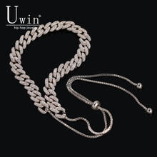 UWIN Miami Cuban Link Choker 9mm Adjustable CZ  Necklace Bling Bling Luxury Chain Rapper Fashion Jewelry 2024 - buy cheap