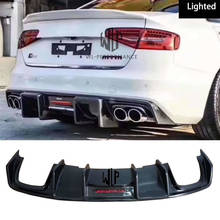 A4 B8.5 S4 High Quality Carbon Fiber Rear Bumper Diffuser Lip with Led Lights for Audi A4 B8.5 S4 Car Boby Kit 2013-2016 2024 - buy cheap