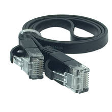 Cable de red Ethernet plano CAT6, Cable LAN de parche RJ45, Color negro, 0,5 M, 1M, 1,5 M, 2M, 3M, 5M, 10M, 15M, 20M, 25M, 30M 2024 - compra barato