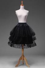 Black Knee Length Lace Edge Hoopless Shortskirts Crinoline Petticoat TUTU 2024 - buy cheap