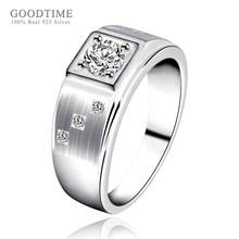 Noble Man Rings 100% 925 Sterling Silver Ring Jewelry Accessories Brushed Ring Tide Domineering Zircon Bridegroom Wedding Ring 2024 - buy cheap