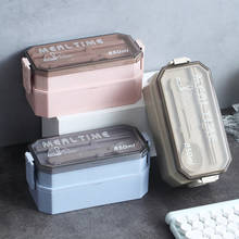 850ml Japanese Style Double-layer Lunch Box Bpa Free Wheat Straw Bento Boxes Portable Food Container 2024 - compre barato