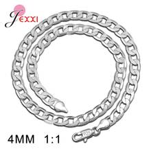 Top Brand Elegant Women 925 Sterling Silver Link Chain Necklaces Jewelry For Party Gift 4mm Thickness Length 16 18 20 24 Inches 2024 - buy cheap