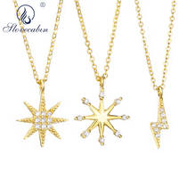 Slovecabin Gold 925 Sterling Silver Bijoux Femme CZ Crystal Snowflower Pendant Necklace Thin Chain Best Friend Women Jewelry 2024 - buy cheap