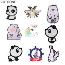 ZOTOONE Sew on Patches Animal Sticker Iron on Panda Bear Patch for Clothes Heat Transfer Diy Applique Embroidered Cloth Fabric G 2024 - buy cheap
