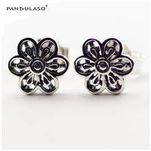 Floral Daisy Lace Earrings 925 Sterling Silver Jewelry For Woman Make up Fashion Female Earrings Party Jewelry 2024 - buy cheap