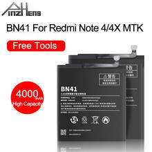 PINZHENG BN41 Phone Battery For Xiaomi Redmi Note 4/Note 4X MTK Helio X20 Battery 4000mAh Real Capacity Replacement Bateria 2024 - buy cheap