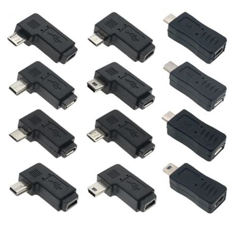 90 градусов левый и правый угловой мини-USB 5pin гнездо к Micro USB штекер Адаптер Синхронизации Данных штекер Micro USB к мини USB разъему 2022 - купить недорого