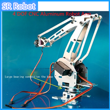 4 dof cnc alumínio robô braço quadro 4 asix robô manipulador modelo com opcional servo baseado em arduino diy kit de controle remoto 2024 - compre barato