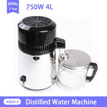 Destilador de agua para el hogar, máquina de agua pura destilada, 4L, 750W, filtro purificador de destilación, filtro de agua de acero inoxidable 2024 - compra barato