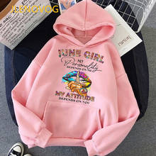 May/June/July/August/September Girl Graphic Print Pink Cap Hoodie Women'S Clothing Rainbow Lips Makeup Sweatshirt Femme Tops 2024 - buy cheap