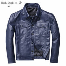 Real Leather Jacket Men Clothes 2020 Streetwear Fashion Mens Short Cow Leather Coat Slim Fit Genuine Leather Coats 1213 2024 - buy cheap