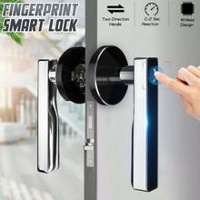 Fechadura biométrica de impressão digital, maçaneta inteligente eletrônica sem chave para porta, aço inoxidável para quarto interno 2024 - compre barato