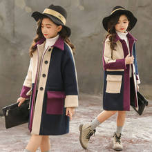 Girls Jacket 2020 Autumn Winter Jackets For Girls Wool Coats Fashion Children Clothing Girls Outerwear Coat 4 6 8 10 12 13 Years 2024 - buy cheap
