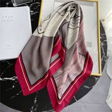 New Silk Square Scarf Women Bandana Fashion Shawl and Wraps Female Headband Lady Hair Band Design Neckerchief Foulard Summer 2024 - buy cheap