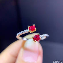 KJJEAXCMY fine jewelry S925 sterling silver inlaid natural ruby new girl popular adjustable ring support test Chinese style 2024 - buy cheap