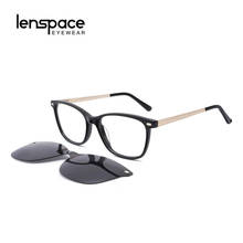 Lenspace Polarized Square Sunglasses Women Magnetic Clip On Female Glasses Acetate Material Eyeglasses Frame Eye Glasses Myopia 2024 - buy cheap