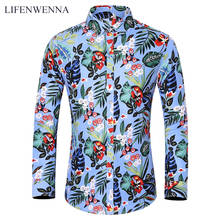 LIFENWENNA Flower Shirt Men Autumn Fashion Flower Printed Long Sleeve Shirts Mens Casual Floral Business Office Shirts 6XL 7XL 2024 - buy cheap