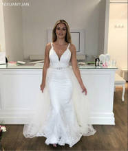 Deep V-neck Ivory 2022 Elegant Mermaid Wedding Dress Sexy Backless Bridal Gowns with Skirt Train Wedding Gowns Vestido De Noiva 2024 - buy cheap