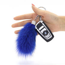 Keychains Pendant Car-Key-Ring Real Fox Fur Bag Hang Pendant Mini New-Fashion Accessories 2024 - buy cheap