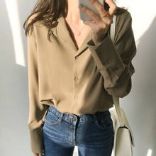 Blusas Mujer De Moda 2022 V-neck Office Ladies Tops Chiffon Blouse Long Sleeve Women White Blouse Womens Tops And Blouses A994 2024 - buy cheap