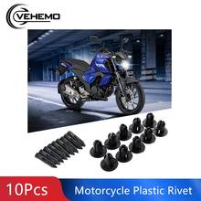 Vehemo New 10x Plastic Rivet Motorcycle Fairing Trim Panel Fastener Clips 6mm For Honda Yamaha High quality 2024 - buy cheap