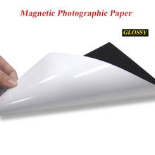 Papel fotográfico magnético a4 4r jato de tinta impressão, papel fotográfico brilhante, adesivos diy imã de geladeira 2024 - compre barato