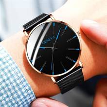 Moda simples homem relógios preto aço inoxidável relógios de quartzo dos homens relógios de negócios de luxo montre homme horloge heren 2024 - compre barato