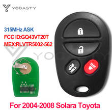 YOCASTY-llave inteligente remota, 4 btns, para Toyota, maletero, Avalon, Solara, 2004, 2005, 2006, 2007, 2008, GQ43VT20T, 315Mhz 2024 - compra barato