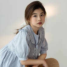 8 To 16 Years, Kids Preppy Style Dress 2021 New Girls Summer Dress Plaid Cotton Children Clothes Baby Teen Dress Fresh,#6094 2024 - buy cheap