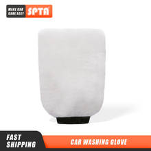 SPTA White Soft Car Washing  Glove Cleaning Cloth Mitt for Automobile  Strong Absorbent  Towel  Auto Cleaning Tools 2024 - buy cheap